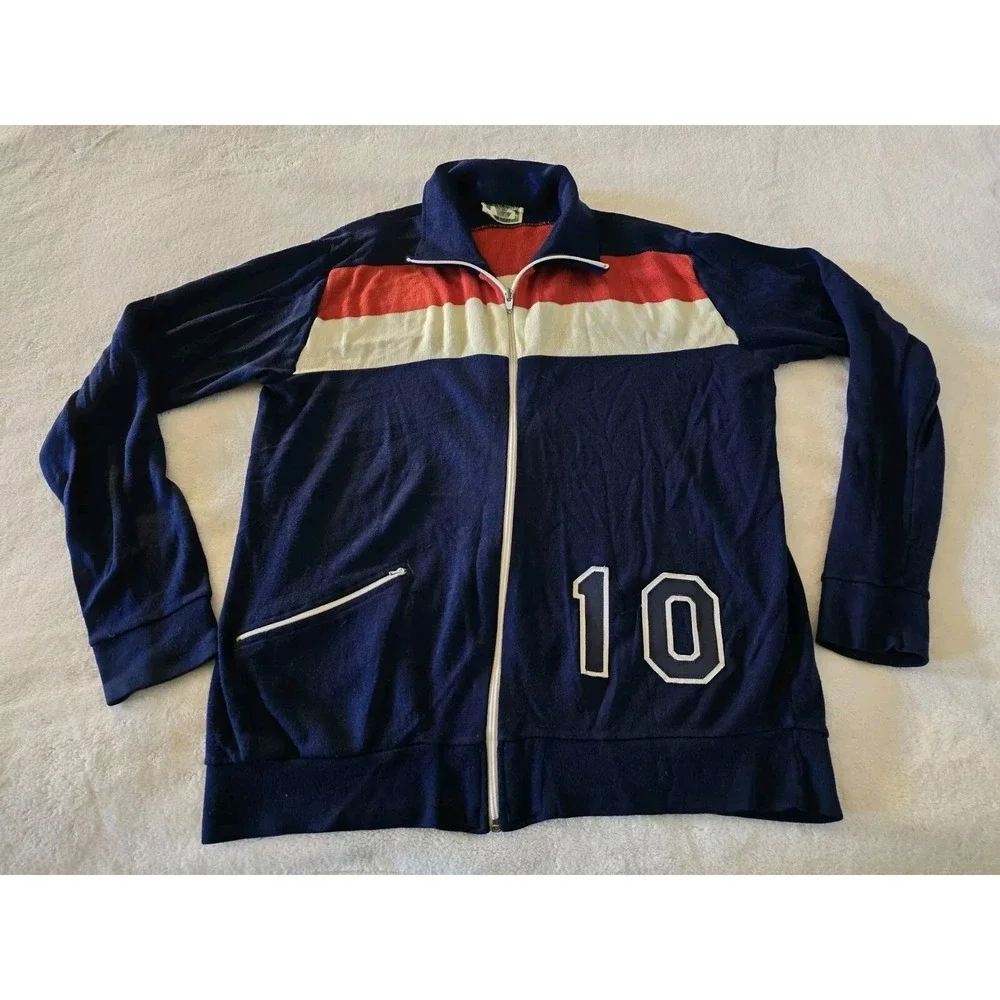 1970s 80s Vintage‎ Winning Ways Full Zip Track Jacket Mens XL Blue Japan